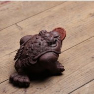 《招財(cái)金蟾》宜興紫砂壺手工紫泥紫砂壺茶具