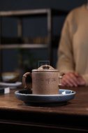 《高竹節(jié)》宜興紫砂壺實(shí)力派名家純手工龍血段泥茶壺茶具