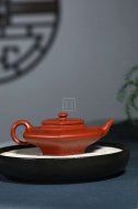 《六方虛扁》宜興紫砂壺大紅袍工藝美術師手工虛扁茶壺茶具